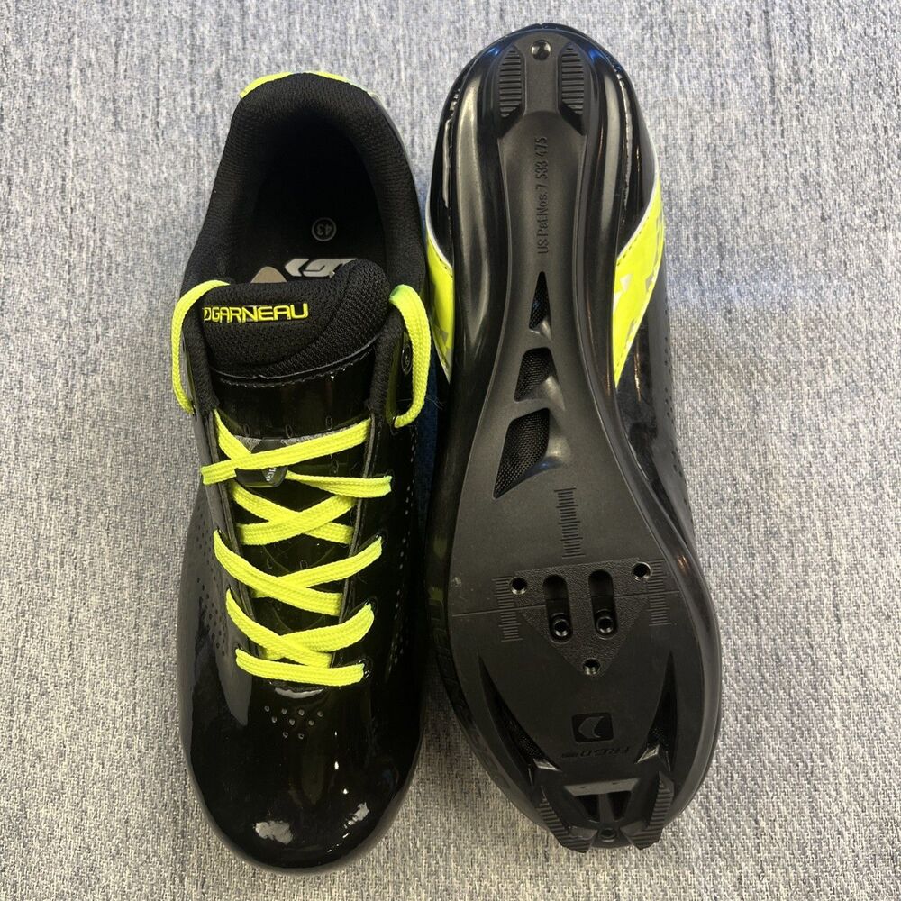 Louis Garneau LA 84 Cycling Shoes Black Yellow Mens EU 43 US 9.5 New NWOB